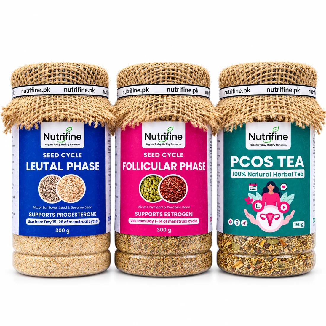 NutriFine PCOS Tea and Seed Cycling Kit bundle